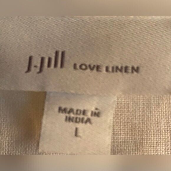 J. Jill Love Linen Blouse Women’s Large Linen Studded Bell Sleeves Fairy - Picture 6 of 7